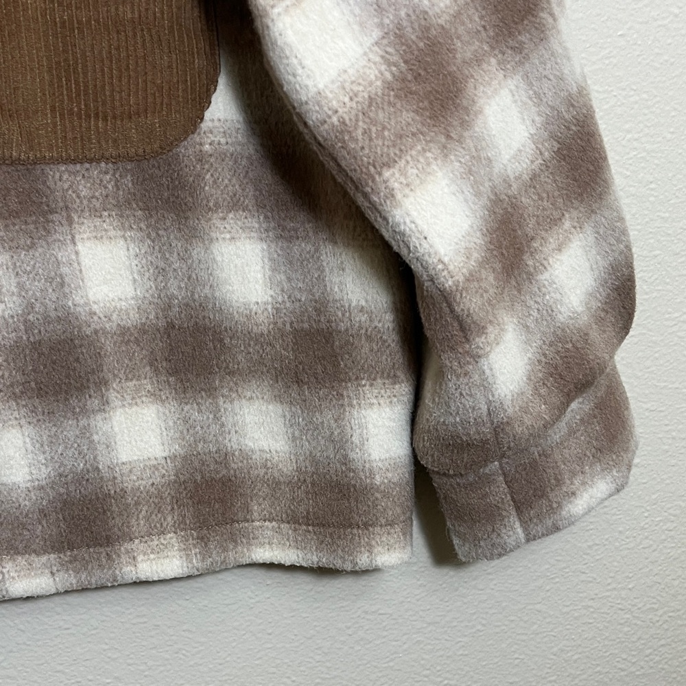 Vigoss Brown Cream Checkered Button Jacket - Picture 4 of 16